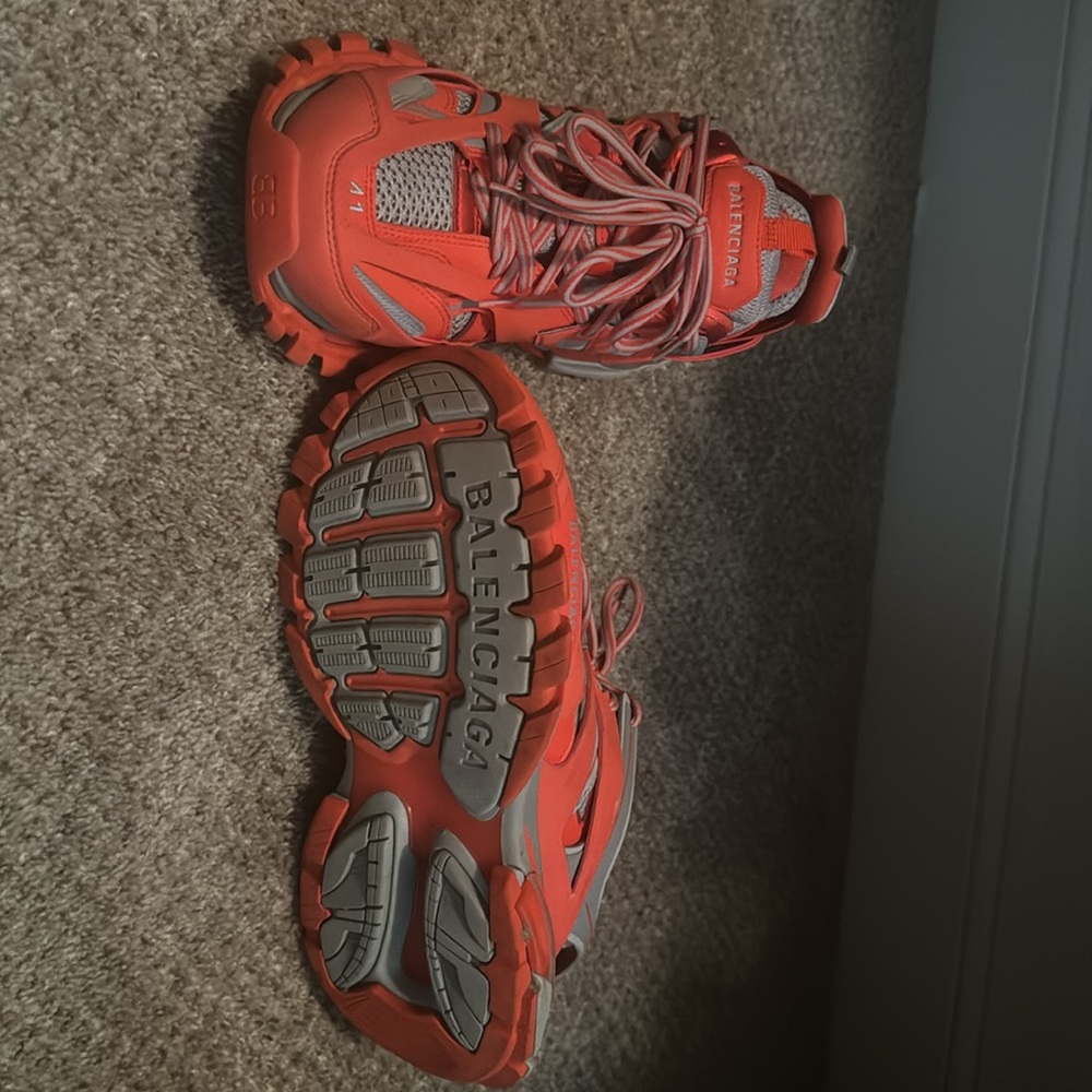 Balenciaga Track orange and slate Grey. Worn ONCE. Size 41/8 - Picture 3 of 5
